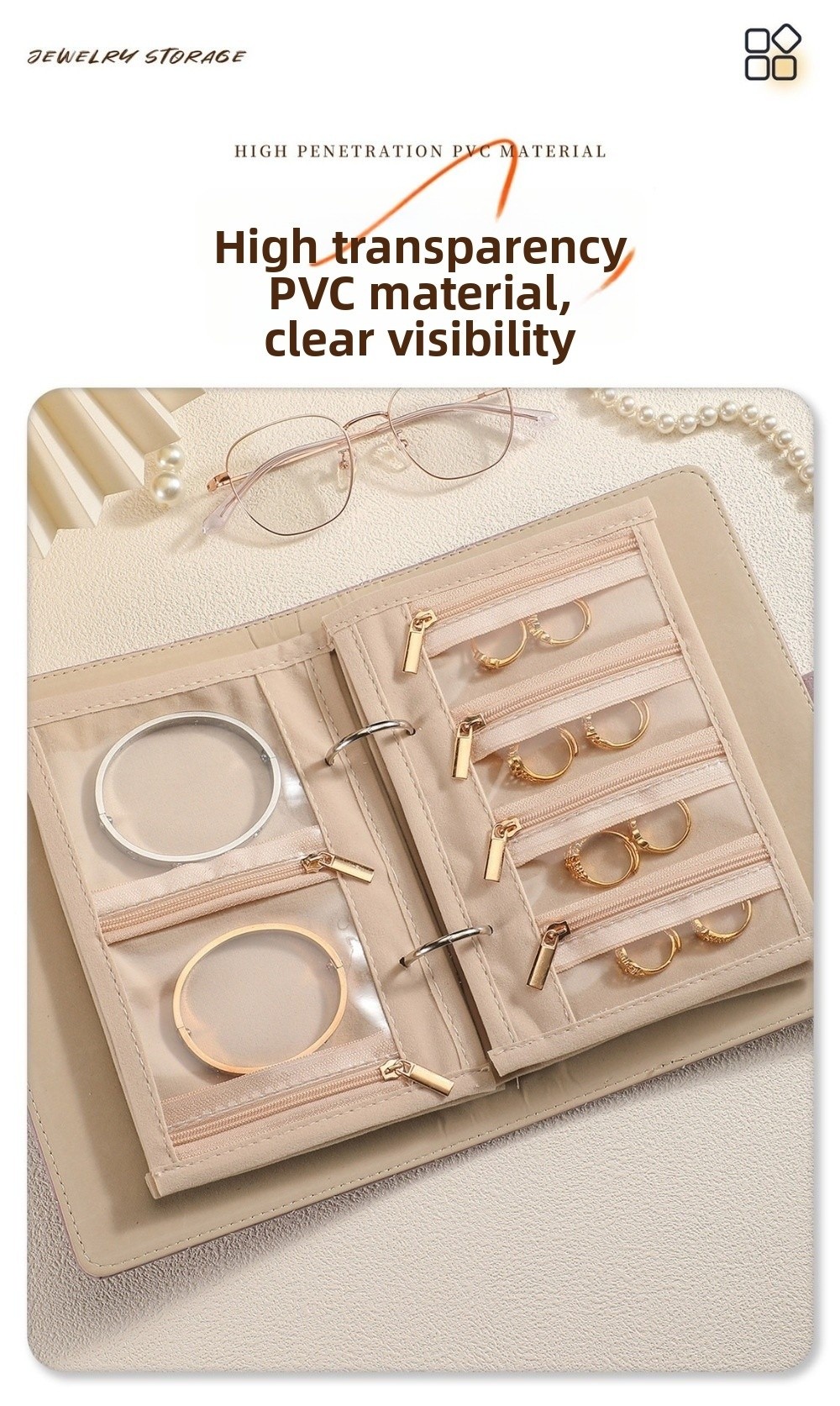 Luxury Bags List - Transparent Jewelry Storage Book Velvet with