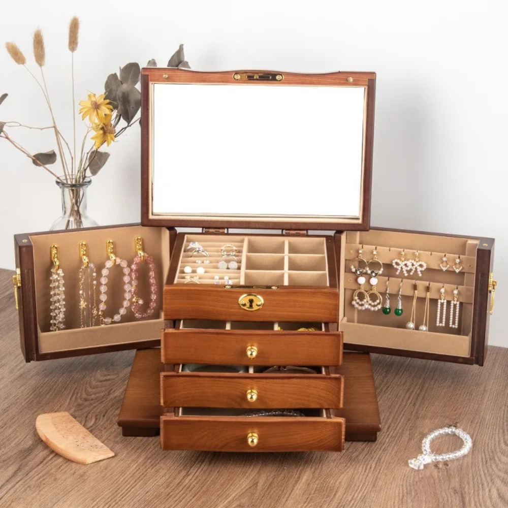 Luxury Bags List - Wooden Jewelry Box Organizer Storage Luxury