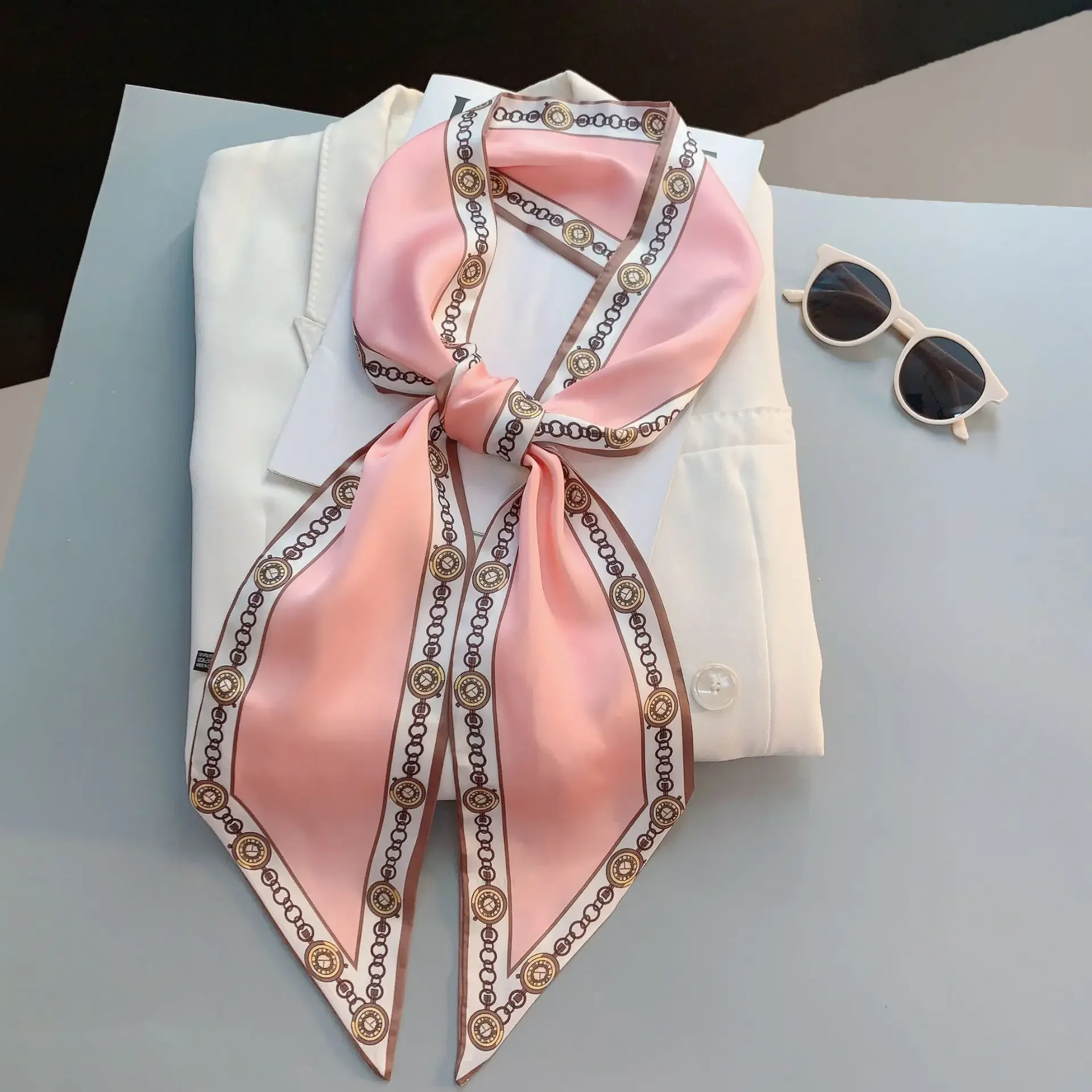 Design Print Skinny Scarf Plai - Luxury Bags For Travel review and price