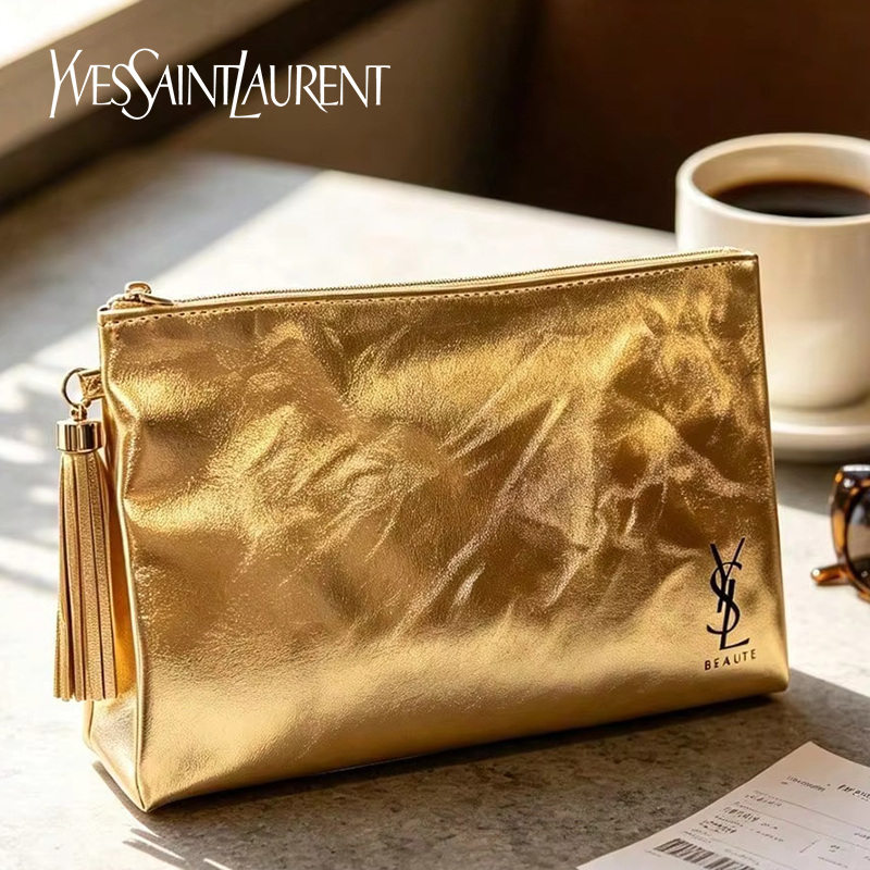 YSL Golden Cosmetic Bag, Porta - Luxury Bags For Travel review and price